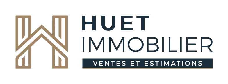 Logo Huet Immobilier représentant une maison en construction